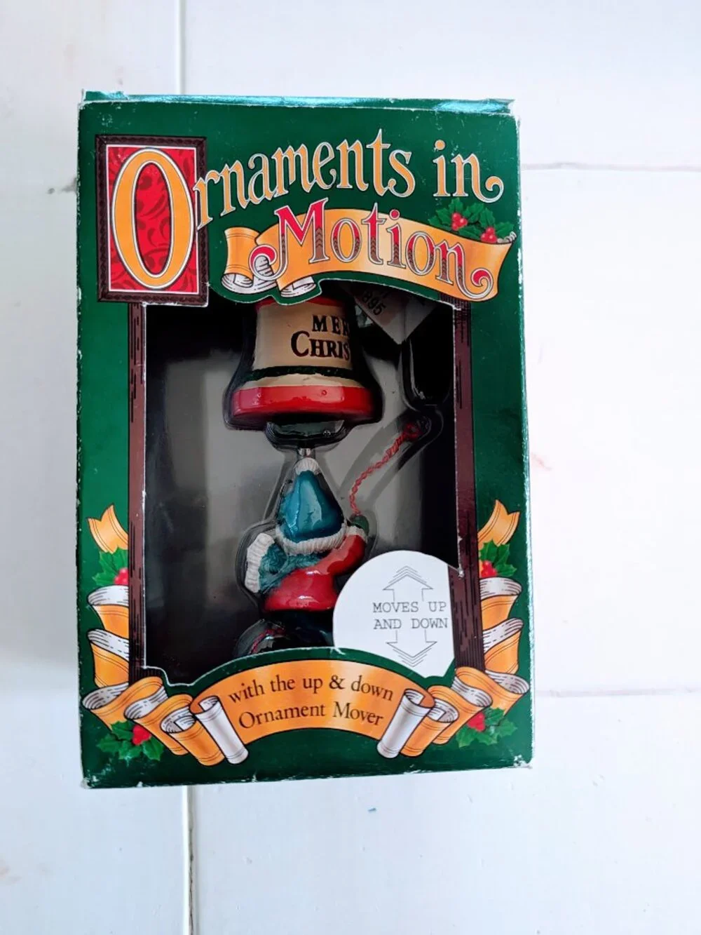 VTG 1995 Ornaments in Motion Christmas Ornament Elf Noel Bell Enchanted Workshop